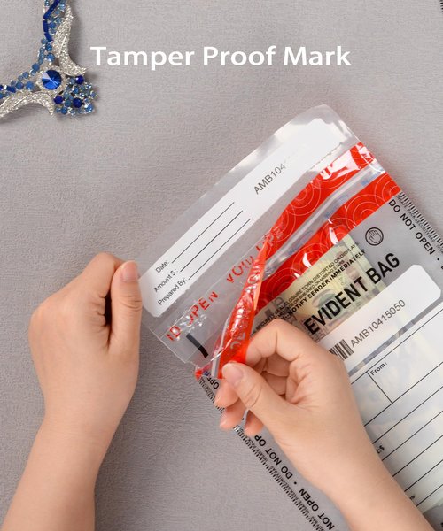 100 PCS 6”x9” Clear Business Bank Deposit Bags-High Level Security Cash Tamper Evident Bag