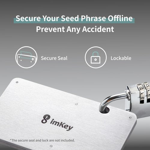 imKey S1 Fireproof Seed Phrase Storage – BIP39 Compatible Metal Backup for 12/18/24 Word Mnemonic bitcoin metal waterproof notebook ethereum seed storage eth solana crypto wallet