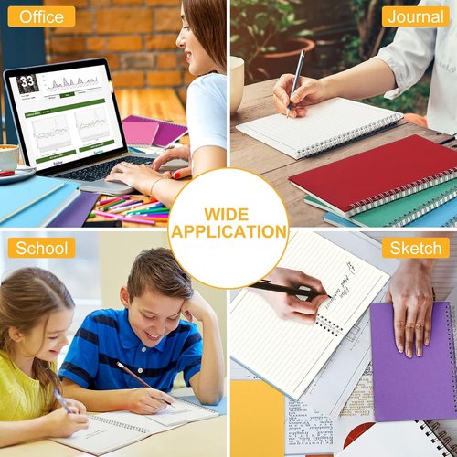 Pasimy Spiral Notebooks - 15 Pack College Ruled Journals in Pastel Colors | 8.3 x 5.5 Inch Size