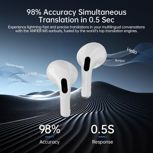 AI Language Translator Earbuds,Translation Earbuds Real time，144 Languages Bluetooth Translator Device and Accents 8 Offline Language Translation, Translation Device for Travel Business Learning