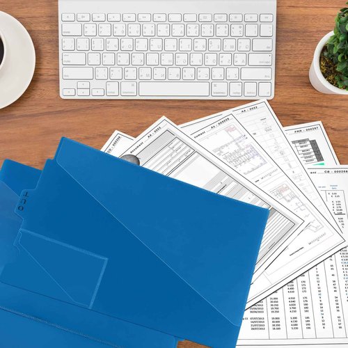 Dunzoom 50 Pcs Center Tab Vinyl Outguides End Tab Poly Out Guide Vinyl Plastic File Folders Letter Size Two Pocket Project Folders Clear Front Documents Holder for Home High School Office Medical