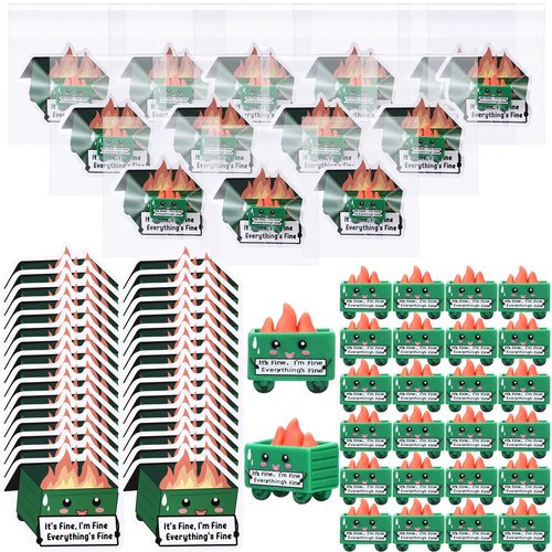 CroBlissful 30 Set Dumpster Desk Accessories for Back to School Gifts, Thank You Mini Emotional Support Resin Dumpster Ornament Appreciation Gift with Cards for Employee Coworkers Team (Cute)