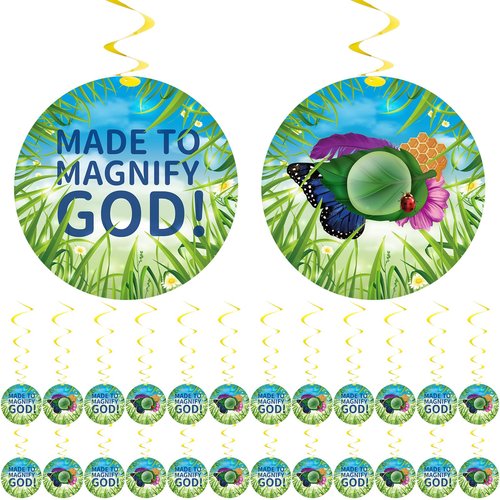 AmazingSpark 24 Pack VBS 2025 Whirly Decorations Fun Christian VBS Crafts for Kids, Spiral Paper Hanging Decorations for Sunday School Vacation Bible School Religious Classroom