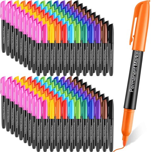 Ctosree 216 Pcs Colors Permanent Markers Bulk 12 Assorted Colorful Markers Fine Point Permanent Fine Tip Waterproof Pen Halloween Christmas Gifts for Adult Coloring Doodling Marking
