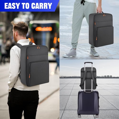 Aleemin Par Light Bag Soft Padded for 8 Par Lights, Stage Lighting Case with Removable Dividers & Backpack-strap & Handle, Lights Bag with Large Pocket for Par Light, Spotlight, Led Light, DJ Light