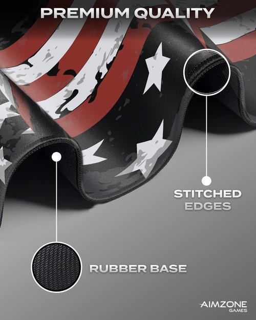 Aimzone Large Gaming Chair Mat, Computer Desk Floor Protector, Desk Chair Mat for Hard Floor, Non-Slip, Durable Stitched Edges, Scratch Resistant, Water-Resistant & Easy Cleaning (USA Black)