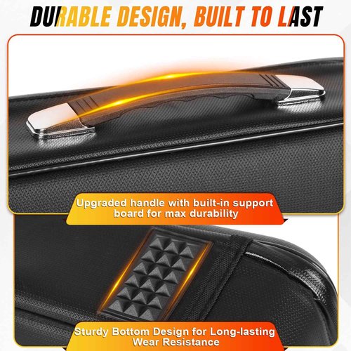 Fuairmee Fireproof Document Box with Lock, Hard Shell Fireproof File Organizer, Portable Water Resistant Safe Box for Important Documents Passports Certificates