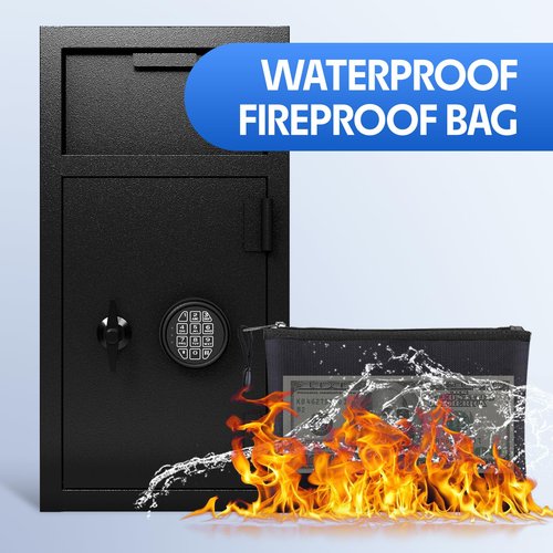 Cash Safe With Drop Slot 4.0 CUB Drop Safe for Business Money Depository Safes Box With Internal Keyed Locking Compartment Anti-Fishing Digital Combination for Home Hotel Restaurant Liquor Store