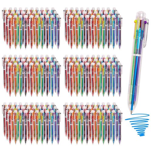180 Pack 0.5mm 6-in-1 Multicolor Ballpoint Pen 6-Color Retractable Ballpoint Pens Easter Basket Stuffers End of School Year Gifts Kid Students Son Daughter Classroom Birthday Party Favors Supplies