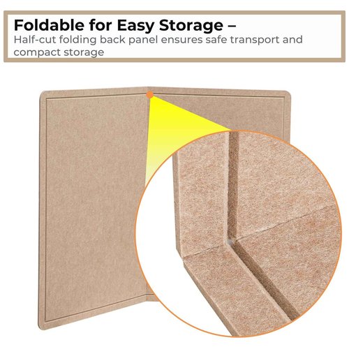 Foldable 72x 48 Inches Large Bulletin Board for Wall, Decorative Picture Display Felt Board with Self-Adhesive Tape for School, Home, Kitchen & Office Walls, Includes 30 Pins, Oatmeal