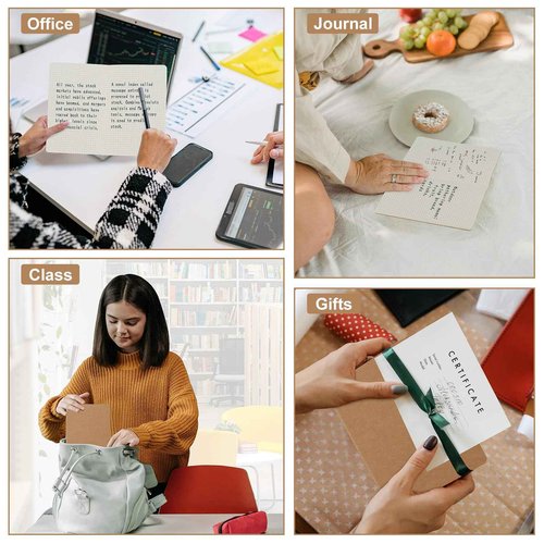 ZCZN 100 Pack A5 Kraft Notebooks Bulk, 8.15x5.5 Inches Graph Paper Journaling Notebooks, Notebooks for Work, Composition Notebooks for School, Journal Notebooks for Office, 60 Pages