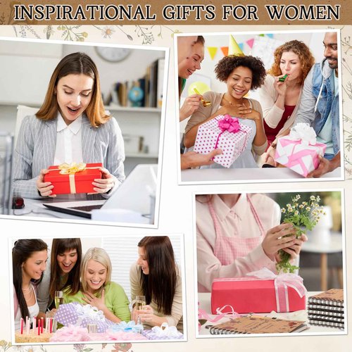 Sayglossy 40 Pcs Christmas Flowers Notepads Pens Gifts Bulk Inspirational Small Floral Pocket Notebooks and Pens Gifts for Mom Women Coworker Employee Teacher Nurse Office School Supplies
