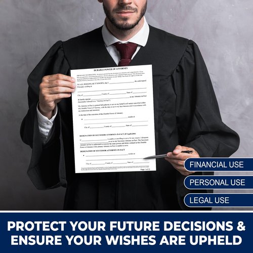 Zastic! 2025 Durable Power of Attorney Forms Kit - Comprehensive Power of Attorney Form for Financial, Legal, and Personal Use – Includes 3 Blank Durable Power of Attorney Forms, Guide, & Envelopes
