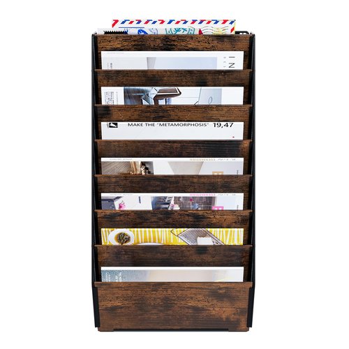 PAG-Mass Hanging Wall File Organizer, 8 Tier Wall Mounted Mail Documents Literature Magazine Envelopes Holder, Suitable for Home/Office/School (8-Tier)