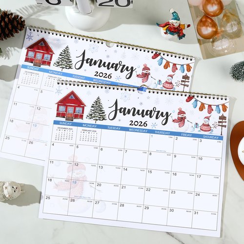 Calendar 2025-2026 - Wall Calendar 2025-2026, July 2025 - December 2026 Wall Calendar, 14.8'' x 11.6'', with Julian Dates, Hanging Hole, Thick Paper