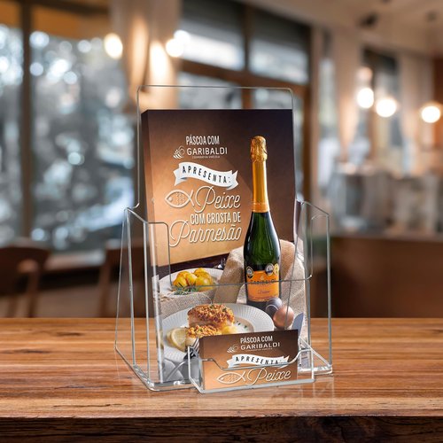 zavekia Acrylic Brochure Holder With business card holder, 6 x 9 inches Clear Acrylic Literature Holder Plastic Flyer Display Stand