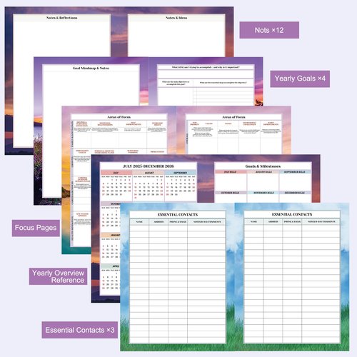 CAGIE Planner 2025-2026 Monthly (July 25-June 26), 12 Month Academic Planner 8.5"x11", Large Academic Calendar with Hourly Timeslot, Monthly Tab, Spiral Binding, Bookmark, Purple