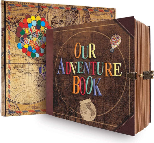 Adventure Book | Travel Diary & Scrapbook - Vintage Photo Album for Weddings, Anniversaries & Gifts
