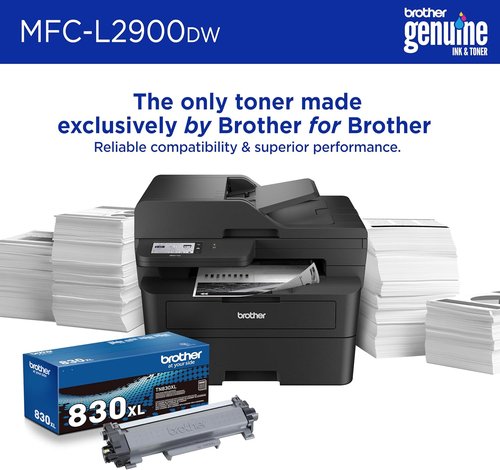 Brother Professional Laser Printer - High-Speed 36 PPM Monochrome All-in-One with Wireless Duplex Printing & 3.5" Touchscreen