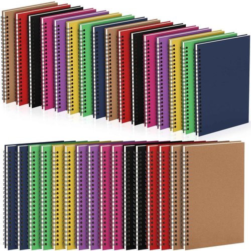 Honoson 32 Pcs A5 Spiral Notebooks Bulk Small 6x8 Inch Lined Spiral Notebook Pastel College Ruled Journal 100 Pages, 50 Sheets for Back to School Work Notetaking for Women Men Student (Multicolor)