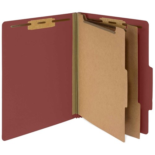 Blue Summit Supplies 30 Letter Size Red Classification Folders, 2 Dividers, 2 Inch Tyvek Expansions, Durable 2 Prongs, Office Reports - Letter Size, Red Brick Color, 30 Pack