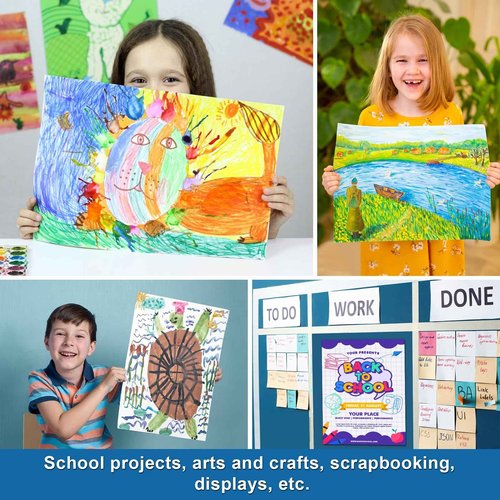 100Pcs 22" x 28" Poster Board White Poster Paper Bulk ROOKEA 250 GSM Thickness Vision Boards Smart Poster Board for School Arts Craft Projects Presentations Drawing Scrapbooking Blank Graphic Display