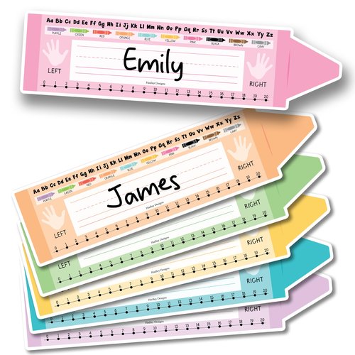 Desk Name Tags for Classroom – 36 Student Name Plates for Classroom Kindergarten, Preschool, 1st, 2nd & 3rd Grade, 14.5 x 4in Teacher Nameplates for Student Desks, Crayon Nametags