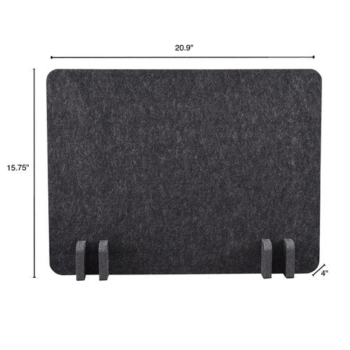 Stand Up Desk Store ReFocus Raw Noise and Distraction Reducing Freestanding Acoustic Desk Divider Mounted Privacy Panel (Anthracite Gray, 20.9" x 16")