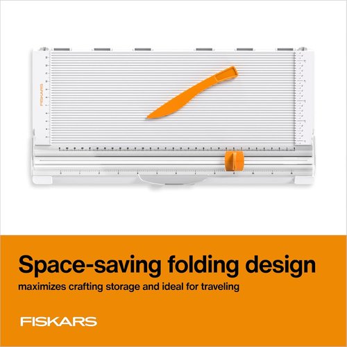 Fiskars Trim & Score Board - 12" TripleTrack System with Integrated Scoring Surface | Portable Folding Design
