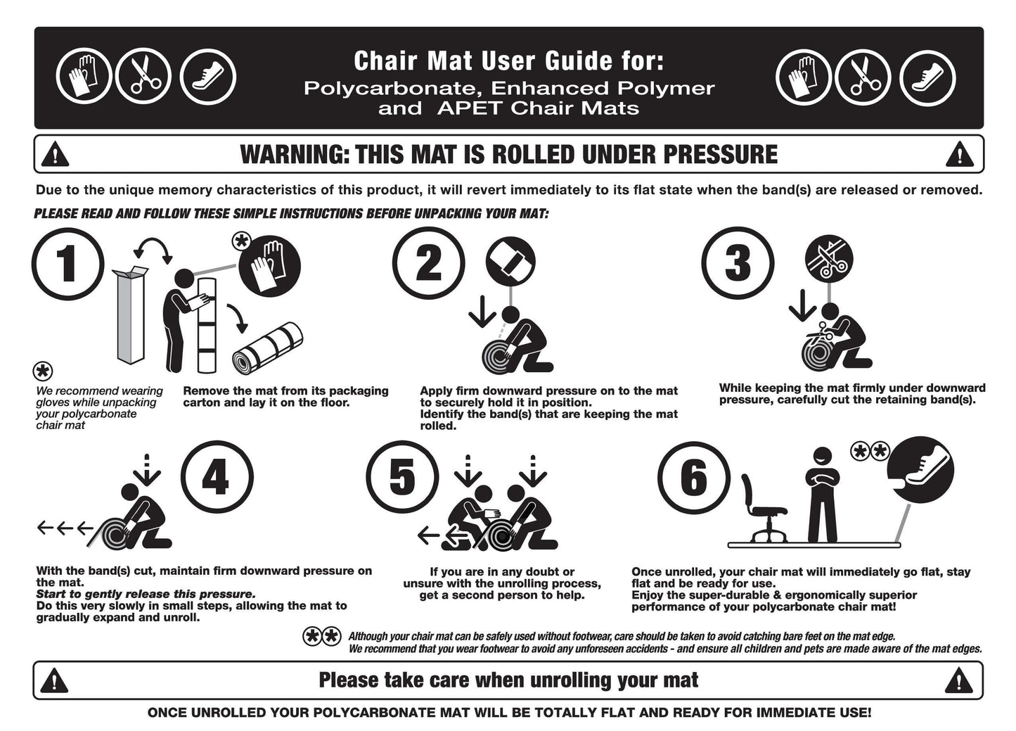 Floortex® Exclusive Ultimat® Polycarbonate Contoured Chair Mat for Carpets up to 1/2" - 39 x 49"