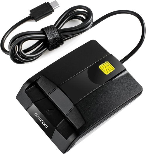 SAICOO Type C Smart Card Reader - DOD Military USB-C CAC Reader for Windows & Mac OS X