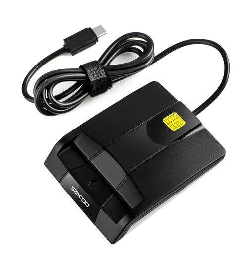 Type C Smart Card Reader Saicoo DOD Military USB-C Common Access CAC Card Reader, Compatible with Mac OS, Win (Don't Support VA PIV Card)