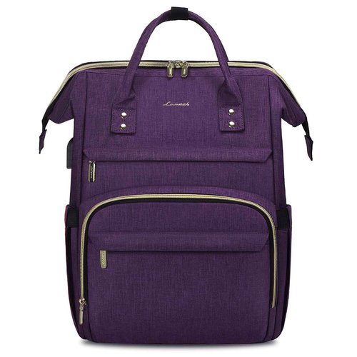 LOVEVOOK Laptop Backpack for Women,18 Inch Professional Womens Travel Backpack Purse Computer Laptop Bag Nurse Teacher Backpack,Waterproof Work Bags Carry on Back Pack with USB Port,Dark Purple