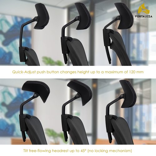 Fortaleza New Headrest for Herman Miller Aeron Classic, Compatible with Atlas Headrest Including A, B, C Sizes (Black)