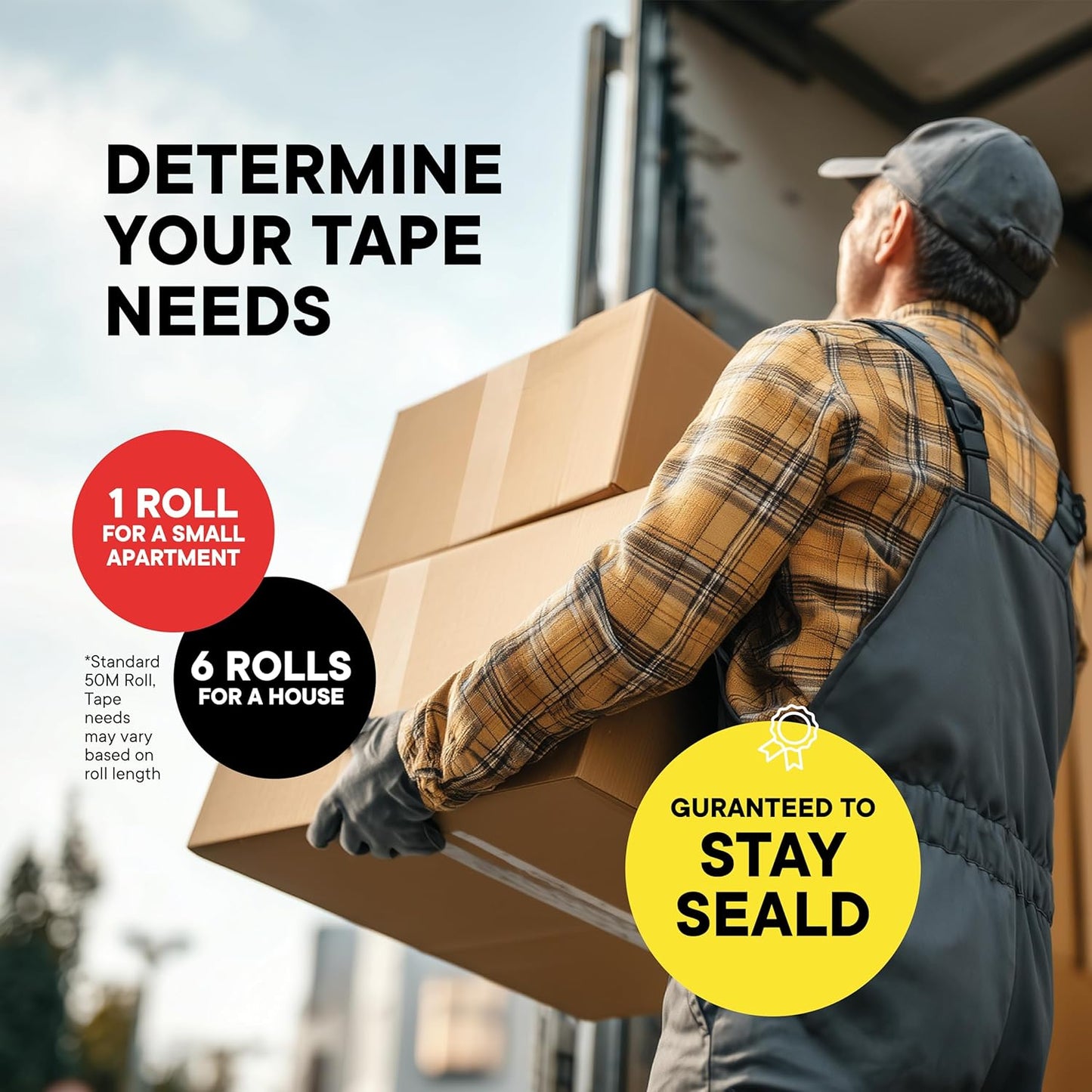 TAPEWELL Heavy Duty Clear Packing Tape - 1.88 In x 54.6 Yd | Durable Shipping Tape Refills, Pack of 6