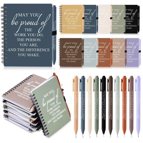 Honoson 30 Sets/60 Pcs Medical Assistant Employee Appreciation Gifts May You Be Proud The Work Notebook with Ballpoint Pen Inspirational Journals Bulk Thank You Gifts for Team Coworker (Vivid Color)