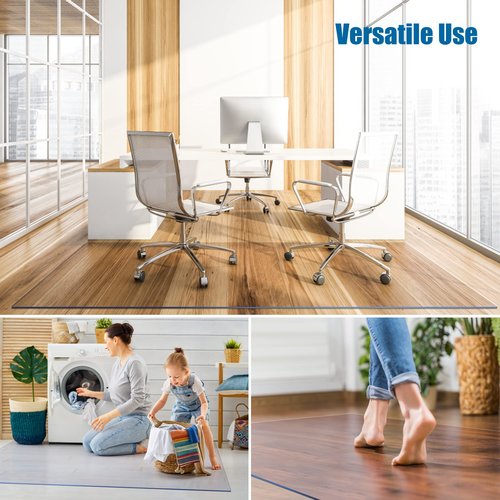 Large Clear Floor Mat 55.12"×118.11" - Pet Flooring Protector, Clear Plastic Rug Protector, Vinyl Floor Mat - Ideal for Hardwood Floors, Home & Office Use - Waterproof and Easy to Clean