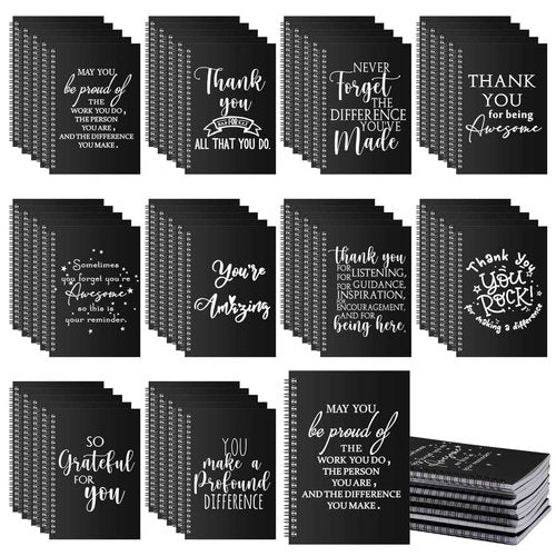 Yeaqee Thank You Gifts Bulk Employee Appreciation Gifts Inspirational Spiral Notebook/Journal for Medical Assistant Vet Tech Women Men Office School Coworker Teacher Volunteer Present(Classic,50 Pcs)