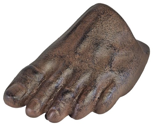 Lulu Decor, Heavy Cast Iron Foot Door Stopper with Realistic Brown Finish, Funny Doorstop with Anti-Slip Rubber and No Scratches (5.8 lb)