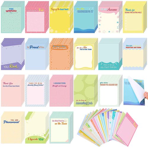 Qilery 100 Pcs Empowering Sticky Note Pads 3 x 4 Inch Employee Appreciation Note Pad Motivational Fun Cute Sticky Notepads Inspirational Self Stick Note Pad Gifts for Student Coworker Teacher Office
