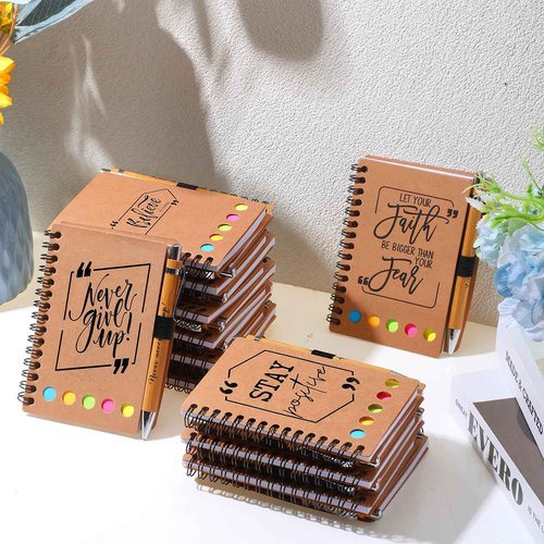 Tenceur 50 Sets Employee Appreciation Gifts Bulk Customer Service Week Inspirational Spiral Notebook with Sticky Note Pen Medical Assistant Notepad for Emergency Nurses Teacher Coworkers Vet Tech