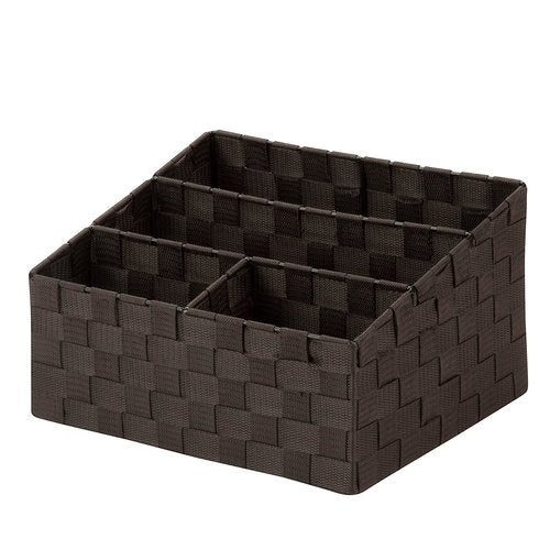 Honey-Can-Do OFC-03611 Woven Mail and File Desk Organizer, 12 x 10.25 x 7", Espresso Brown