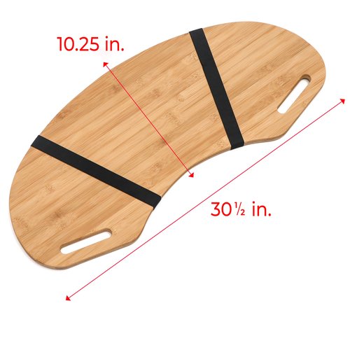 30.5" Wood Curved Lap Desk Table Tray with Handles for Laptop by Trademark Innovations (Pine)