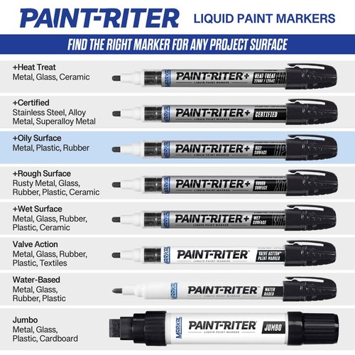 Markal 96974 Paint-Riter+ Oily Surface Liquid Paint Marker, Versatile Surface Compatibility, Bold Mark Size 1.8", Purple 12-Pack
