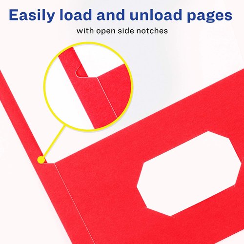 Avery Two Pocket Folders - Holds Up to 40 Sheets with Business Card Slot | 25 Red Folders (47989)
