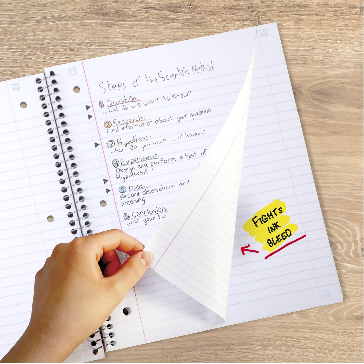 Five Star Spiral Notebook + Study App, 5 Subject, Wide Ruled Paper, 8" x 10-1/2", 200 Sheets, Fights Ink Bleed, Water Resistant Cover, Tidewater Blue (73196)