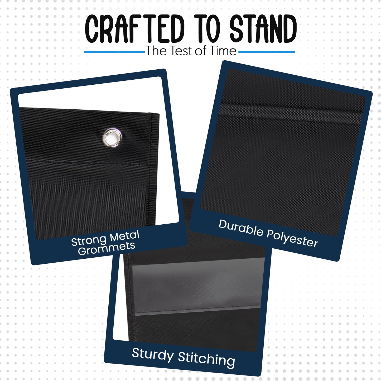 Essex Wares - 17" Wide x 44" Tall Pocket Chart, Black - Sturdy Pocket Chart for Classroom for Sentence Strips - Easy to Use & Hang, Reusable Black Pocket Chart