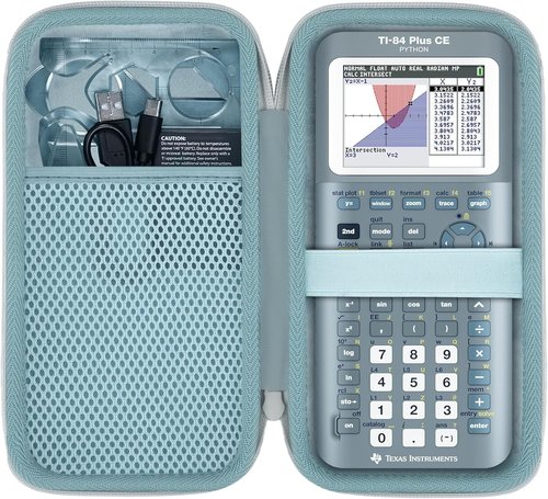 co2CREA Carrying Case - Fractal Frost Design for Texas Instruments TI-84 Plus CE & Graphing Calculators