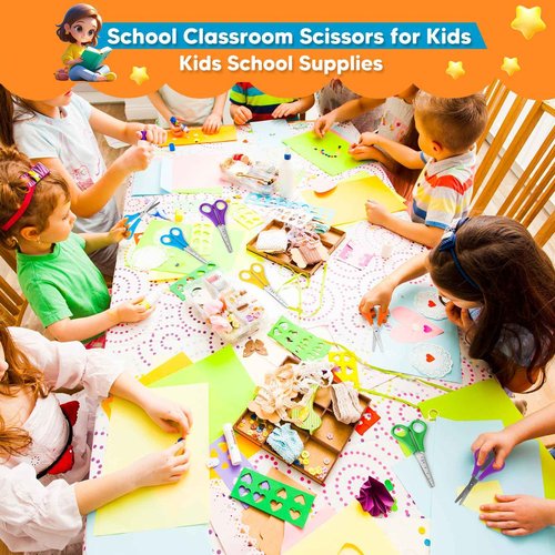 Kids Scissors Bulk of 48-Pack, Taotree 5" Kid Scissors for School Office Supplies, Art Craft Supplies, Small Blunt Tip Safety for Toddler Child Student Classroom Teacher Scrapbook Scrapbooking