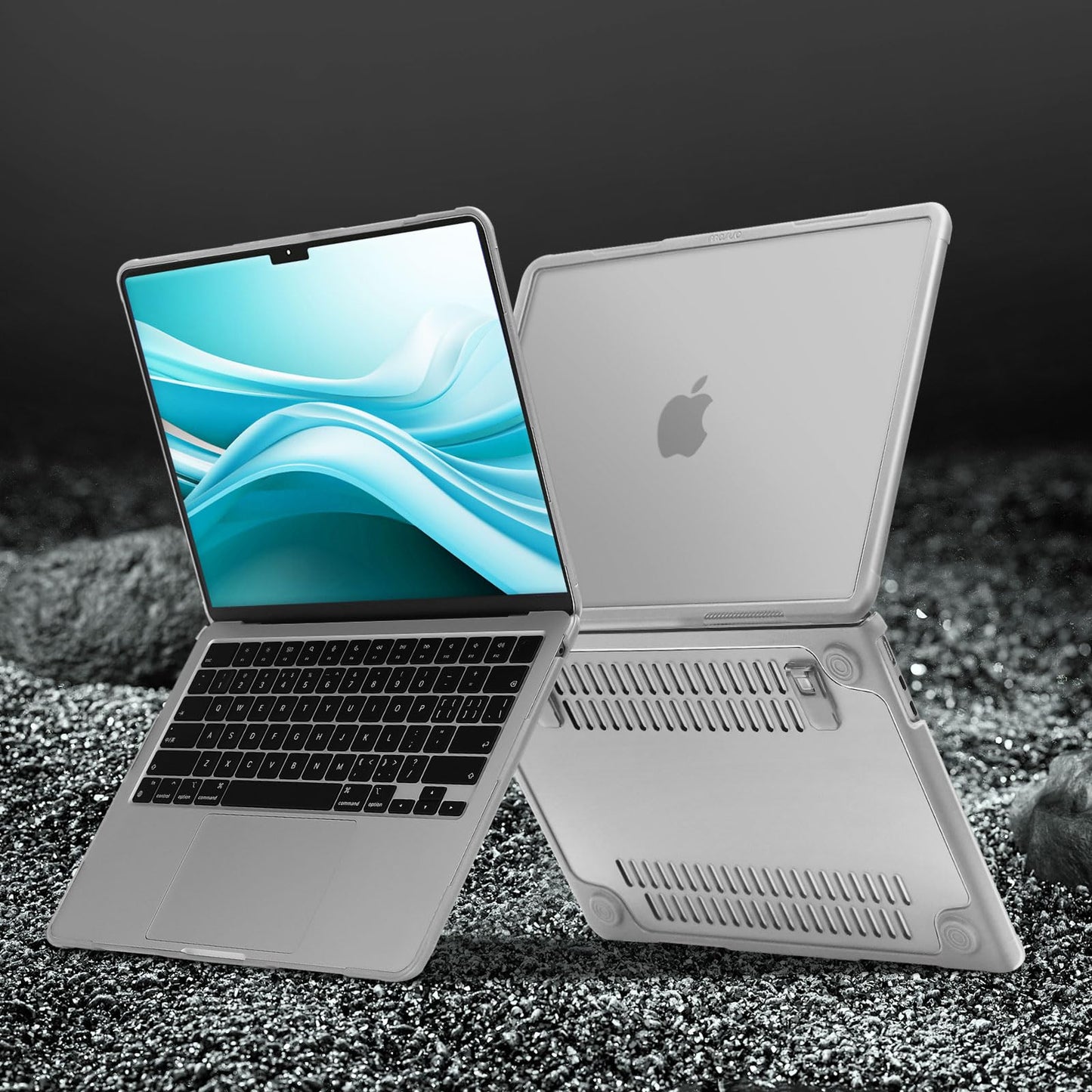 MOSISO Shock-Absorbing Cover Compatible with MacBook Air 13 inch Case 2026-2022 M5 A3449 M4 A3240 M3 A3113 M2 A2681, 4 in 1 Kit Anti-Crack Hard Shell with Kickstand for MacBook Air 13.6, Matte Clear